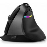 Luve Store Delux M618 Mini Ergonomik Dikey Mouse – Bluetooth 4.0 + 2.4 Ghz, Şarjlı, Sessiz ve Rgb - Siyah