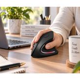 Luve Store Luve Store Kablosuz Ergonomik Dikey Mouse 800/1200/1600 Dpı 2.4 Ghz Optik USB - Siyah