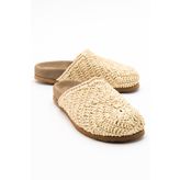 LuviShoes LOOP Bej Örme Kadın Terlik