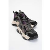 LuviShoes LOWEL Siyah-Mor Kadın Spor Bot