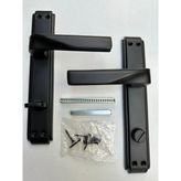 Lüx Noyan Aynalı Kapı Kolu ( Wc- Banyo ) Mat Siyah - Sol