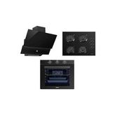 Luxell 88 Lt Süper Kristal Siyah Ankastre Set