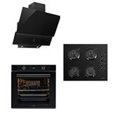Luxell Master Siyah Cam Ankastre Set Siyah