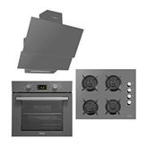 Luxell Opal Gri Dijital Ankastre Set