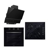 Luxell Optimum Plus Cam Ankastre Set Siyah