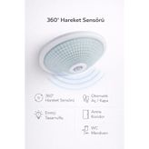 luxshome Sensörlü Tavan 360° Hareket Sensörlü Tavan Armatürü Lamba Apartman Merdiven Boşluğu E27 Duylu