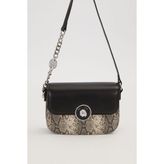 Lêvi D'or Çift Askılı Yılan Deri Detaylı Kadın Günlük ve Şık Omuz Çantası Siyah - Standart