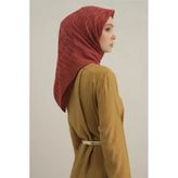 Lyocell Kırmızı Desenli Eşarp 3- 35