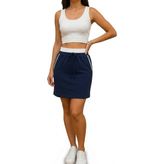 Lyvean Çift Kemerli Mini Çan Etek - İndigo