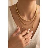 M Miel Kadın gold 3lü set kolye