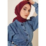 m moon scarf Premium Bambu Kraş Eşarp Bordo