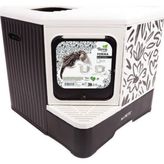 M-Pets Terra Forma Eco Desenli 50x52x48 cm Siyah Kapalı Kedi Tuvaleti
