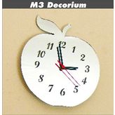 M3 Decorium Elma Dekoratif Ayna Saat