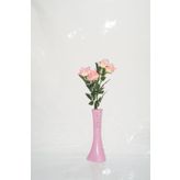 M3Decorium Pembe İşlemeli Pembe Gül 40cm Vazo