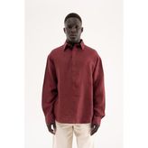 Machinist Erkek Basic Keten Gömlek Bordo