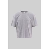 Machinist Erkek Basic Pamuklu Crop Oversize Tişört Açık Gri - XL
