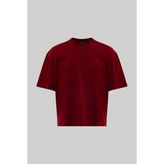 Machinist Erkek Basic Pamuklu Crop Oversize Tişört Bordo - 2XL