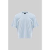 Machinist Erkek Basic Pamuklu Crop Oversize Tişört Buz Mavisi