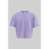 Machinist Erkek Basic Pamuklu Crop Oversize Tişört Lila - XL