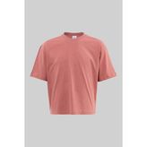 Machinist Erkek Basic Pamuklu Crop Oversize Tişört Mercan - 2XL