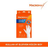 Macromax Kullan At Lateks Eldiven S-Küçük - Beyaz