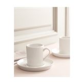 Madame Coco Ligne 6 Kişilik 12 Parça Kahve Fincan Takımı - Beyaz - 110 ml