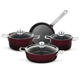 Madame Coco Titanium Professional 7 Parça Bordo Tencere Seti