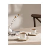 Madame Coco Vela 6 Kişilik 12 Parça Kahve Fincan Takımı - Beyaz/Gold - 90 ml