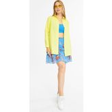 Mad&Calf Kadın Basic Uzun Oversize Kalıp Gömlek Sarı M