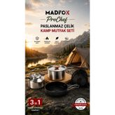 Madfox Prochef 3In1 Paslanmaz Çelik Kamp Mutfak Seti