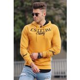 Madmext 4402 Sarı Kapşonlu Erkek Sweatshirt
