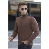 Madmext 5155 Koyu Kahverengi Erkek Sweatshirt