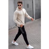 Madmext 5313 Bej Baskılı Erkek Sweatshirt