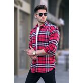 Madmext 5553 Kırmızı Regular Fit Oduncu Gömlek