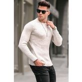 Madmext 5760 Taş Rengi Bisiklet Yaka Erkek Triko Kazak