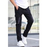 Madmext 5791 Siyah Kargo Cep Jogger Pantolon