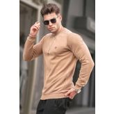 Madmext 5799 Erkek Bisküvi Bisiklet Yaka Regular Fit Basic Sweatshirt