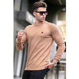 Madmext 5965 Erkek Bisküvi Basic Bisiklet Yaka Triko Kazak