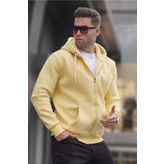 Madmext 6033 Sarı Kapüşonlu Regular Fit Erkek Sweatshirt
