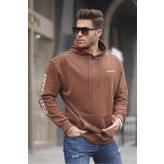 Madmext 6038 Kahverengi Kapüşonlu Erkek Sweatshirt