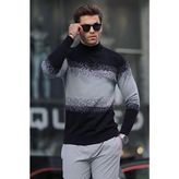 Madmext 6845 Siyah Erkek Kazak