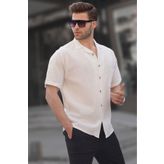 Madmext Beyaz Basic Kısa Kollu Erkek Gömlek 5598