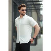 Madmext Beyaz Basic Kısa Kollu Erkek Gömlek E6760