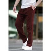 Madmext Bordo Müslin Kumaş Erkek Basic Pantolon 6507