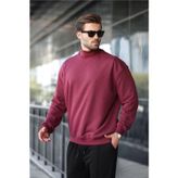 Madmext Bordo Yarım Balıkçı Yaka Erkek Basic Sweatshirt E7158