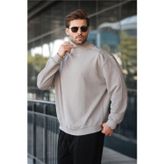 Madmext Boyalı Gri Yarım Balıkçı Yaka Erkek Basic Sweatshirt E7158