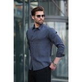 Madmext Füme Basic Uzun Kollu Erkek Gömlek E6762