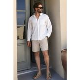 Madmext Haki Çizgili Regular Fit Erkek Şort E6563