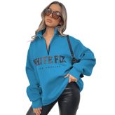 Madmext Kadın Sweatshirt White Fox Los Angeles