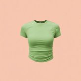 Madmext Kadın Yeşil Basic Tişört Kısa Kol Günlük Stil Polyester MG1725